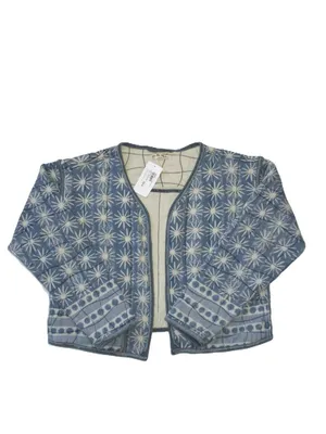 NWT Free People Kara Quilted Cardi Jacket in Pacific Combo Open Front S thumbnail 5