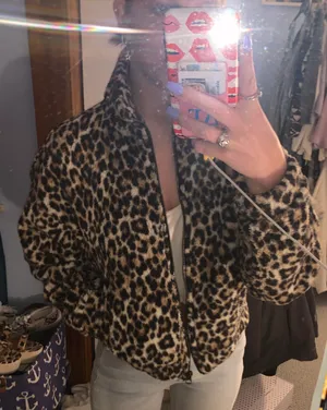 American Eagle Fleece Cheetah Jacket thumbnail 1