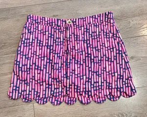 Lilly Pulitzer Collette Mandevilla Pink Slathouse Scallop Hem Skort Skirt‎ 00 thumbnail 1