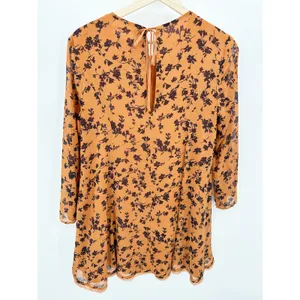 Urban Outfitters Kimchi Blue Orange Floral Cinderdrea‎ Frock Mini Dress Womens M thumbnail 2