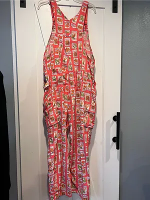 Heirloom gardening bib Overalls Lx29 coral seed packets One-Piece thumbnail 5