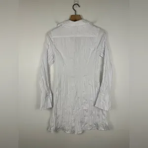 Urban Outfitters White Jordyn Textured Flyaway Shirt‎ Women’s Sz S thumbnail 6