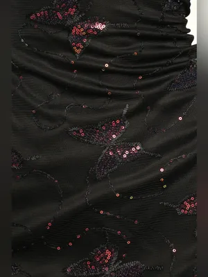 Lulus Social Sweetheart Sequin Butterfly Lace-Up Mini Dress – Black/Pink – L thumbnail 6