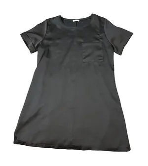 Zara Size Medium Women Black Short Sleeve Mini Dress Pocket Causal Crew Neck‎ thumbnail 1