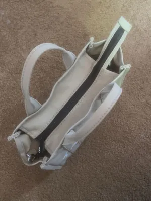 Marc Jacobs Small Tote Bag in Cream with White Logo thumbnail 3