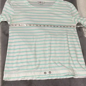 Vineyard Vines Medium Light Green Striped Terry Cloth Swim Cover Up Shirt thumbnail 5
