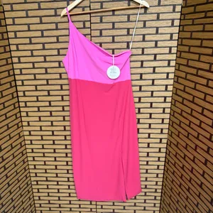Petal & Pup‎ Xiomar One-Shoulder Pink Midi Dress Size 10 thumbnail 2