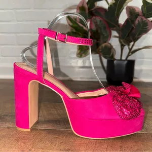 New York & Company Raya Rhinestone Flower Platform Heels Pump Size 9 thumbnail 5