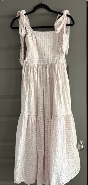 Pink Floral Midi Dress thumbnail 1