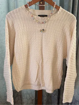 TRUTH Cream Waffle-Knit Long Sleeve Tee thumbnail 1