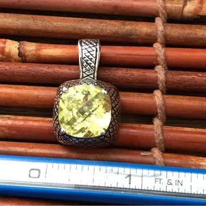 Premier Designs Citrine Yellow Stone Pedant Silver Tone thumbnail 3