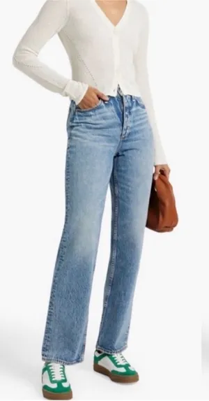Rag & Bone Alex High Rise Straight Fit Size 27 Raw Hem Cotton Button Fly thumbnail 1