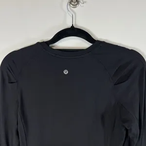 Lululemon Women's Extra Mile Rulu‎ Crew Neck Long Sleeve Top Black Size 6 Yoga thumbnail 5
