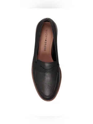 Lucky Brand Women's Tomber Lug Sole Black Leather Loafers Size 10M Minimalist thumbnail 3