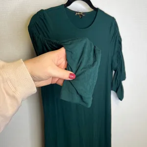 Jackie O Womens Dark Green Ruched Sleeve Maxi Dress Size Small‎ Loungewear thumbnail 2