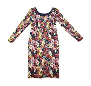 Betsey Johnson Dark Lines Floral Women's Dress‎ 8 Roses Navy Pink Valentine Goth thumbnail 1