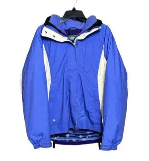LL Bean Women's Purple & White Winter Jacket thumbnail 1