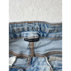 American Eagle‎ Next Level Stretch Distressed Lace Pocket Denim Shorts Womens 2 thumbnail 2