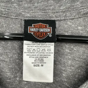 Harley Davidson Size Medium Short Sleeve Gray T-Shirt Tifton GA‎ V Neck Graphic thumbnail 3