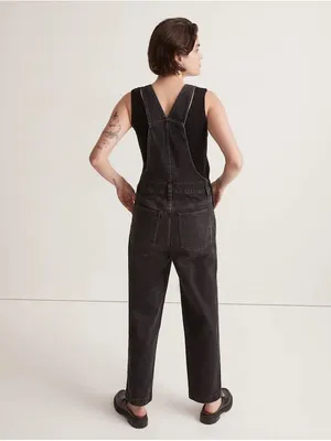 Madewell Straight Leg Denim Overalls Lunar Wash Black Rigid Cotton S thumbnail 2