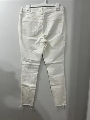 Universal Thread White Distressed Cropped Ankle Jeans thumbnail 6