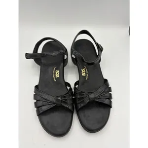 SAS patent leather black strapy semi wedge sandal women’s 9.5 thumbnail 3