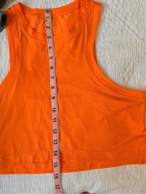 Lululemon Open-Back Cropped Training Tank Top - Vibrant Orange thumbnail 8