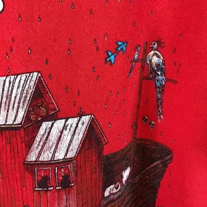 Vintage Hanes God Keeps His Promises Noah’s Ark Red Sweatshirt Sz L thumbnail 8