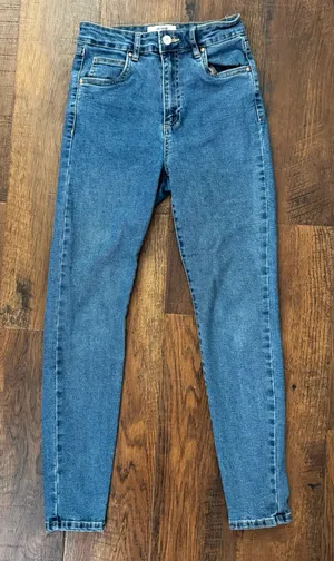 COTTON:ON high cropped skinny blue denim jeans, size 4 thumbnail 1