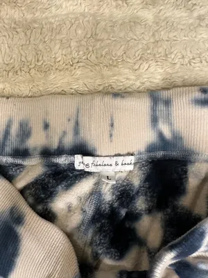 Young, Fabulous & Broke athleisure teal/cream tie-dyed joggers Size Large thumbnail 5