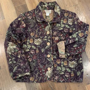 Purple Floral Blazer Size Petite Small thumbnail 2