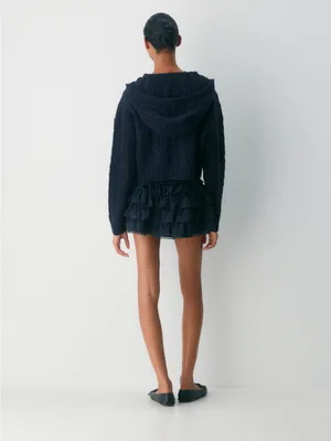 Aritzia Sunday Best Octava Cable Knit relaxed fit wool full zip hoodie small NWT thumbnail 14