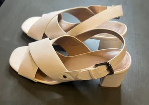 AEROSOLES Cream Slingback Sandals with Block Heel thumbnail 1
