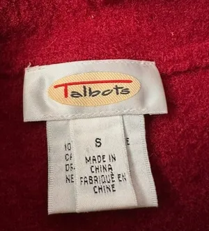 Talbots Red 100% Wool Zip Front Fleece Vest Women’s Size S Classic thumbnail 4