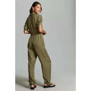 Anthropologie Tiny Heidi Green Utility Jumpsuit Short Sleeve Drawstring NWT S thumbnail 2