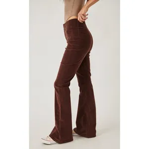 We the Free People Jayde Cord Flare 29 Corduroy Pants High Rise Brown Stretch thumbnail 2