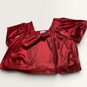 Queen of Sparkles Red Metallic Smocked Top and Ruffle Shorts Set Medium thumbnail 6