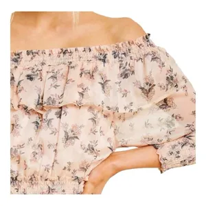 Hayden Los Angeles Floral Ruffle‎ Mini Dress Small Pink Smocked Off Shoulder thumbnail 13