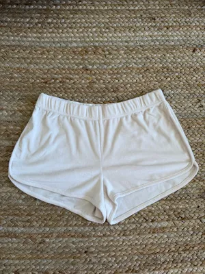 Juicy Couture Cream Shorts with Gold Rhinestone 'Juicy' Logo thumbnail 6