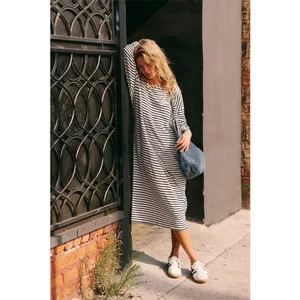 NWT Free People Reese Maxi Dress Black and White Dolman Sleeve Dress Small thumbnail 4
