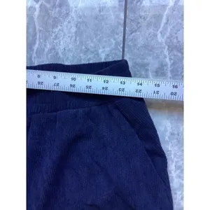 Halara NWOT Navy Blue Corduroy Wide Leg Pants High Rise Trousers Women Med Tall thumbnail 2