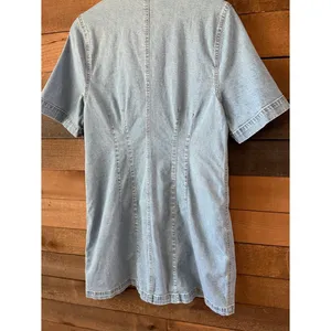 Madewell Denim Shirt Dress Snap Front Stretch Jean Dress Size 14 thumbnail 9