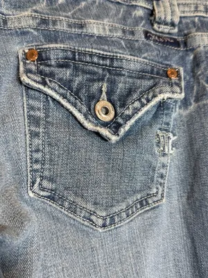 Y2K Miss Me Low Rise Bootcut Denim Jeans Women's 28 Rodeo Flap Pockets Festival thumbnail 11