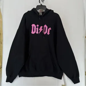 Black Graphic Skull Lighting Bolt Hoodie Size L thumbnail 1