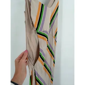 ASTR The Label Midi Dress Womens S Multicolor Striped Slit Boho Party Cocktail thumbnail 13