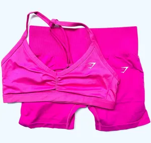 Gymshark XL/L Light Hold Shorts & Ruched Strappy Sports Bra Set thumbnail 1