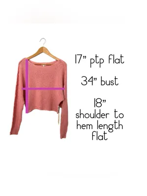 LA MIEL Dusty Rose Pink Knit Sweater Cropped Boat Neck Long Sleeve Small NWT thumbnail 11