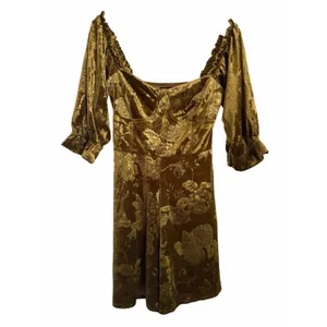 Urban Outfitters Barbaro Velvety Golden Playsuit Romper size Med NEW thumbnail 2