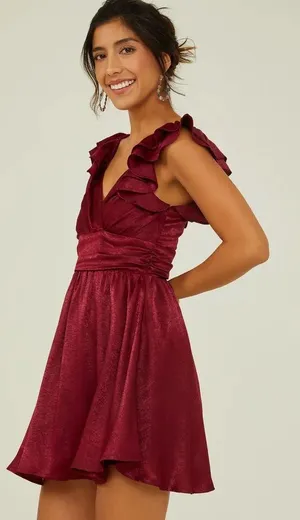Altar’d State Sylvia Flutter Sleeve Dress thumbnail 1