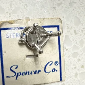 VINTAGE ESTATE SPENCER CO. 925 STERLING SILVER 3‎ Leg Stool CHARM thumbnail 5